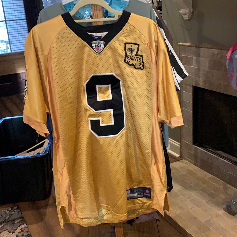 Gold Drew Brees jersey